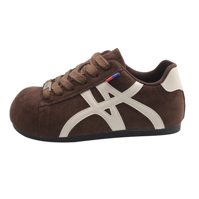 圆头小众板鞋女秋冬季平底运动鞋