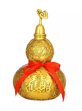 四神兽黄铜葫芦摆件开口空心大号铜葫芦客厅招财办公室玄关装饰品