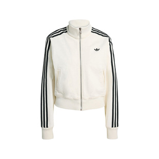 【自营】Adidas 三叶草 女款条纹拉链运动长袖牛仔外套KD2892