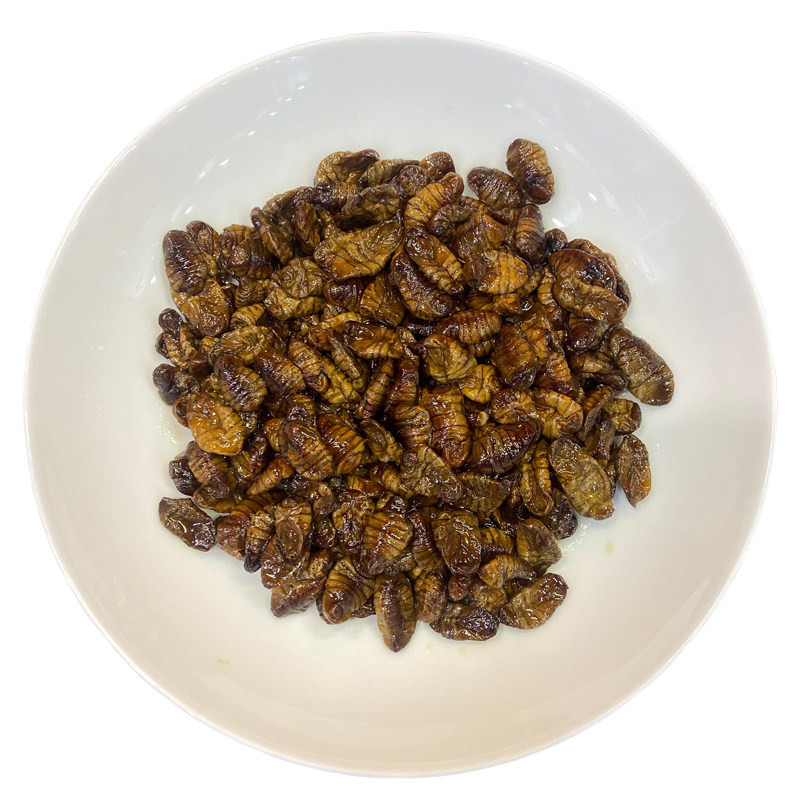 山东淄博周村特产蚕蛹熟食开袋即食下酒菜五香麻辣卤味零食小吃