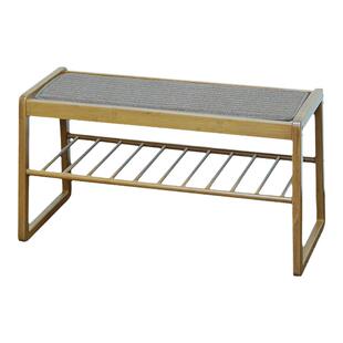 祥福竹凳子家用门口换鞋凳鞋架一体进门可坐穿鞋凳多层入户鞋架子