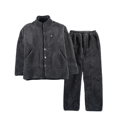 2025秋冬季珊瑚绒深灰男士睡衣