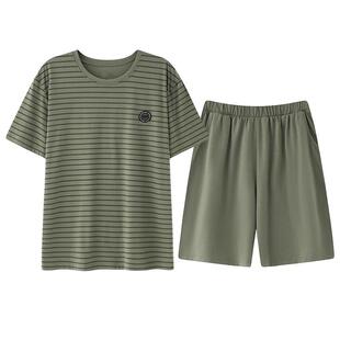 睡衣男士夏季纯棉短袖短裤薄款夏天男款休闲大码高级感夏款家居服