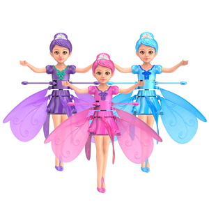 会飞的小仙女感应遥控直升飞机男孩儿童发光玩具公主女孩生日礼物