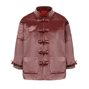 万图岁福童装【红龙王】秋冬新款中国风国潮儿童丝绒唐装亲子装