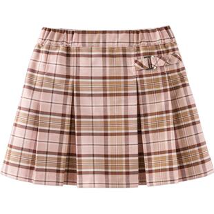 戴维贝拉女童半身裙儿童裙子春季新款女孩格子裙百褶裙学院风童装