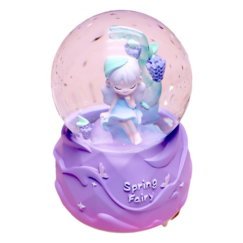 飘雪花之晓水晶球音乐盒生日礼物