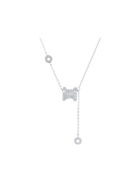 周六福圆环小蛮腰项链女S925银链坠简约大气时尚送女友节日礼物