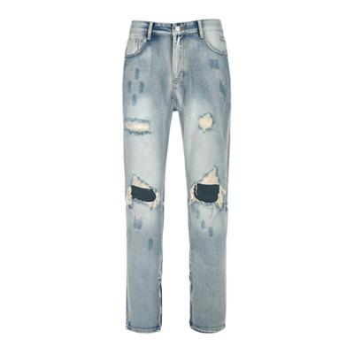 YORAINBOW潮水洗拉链牛仔长裤