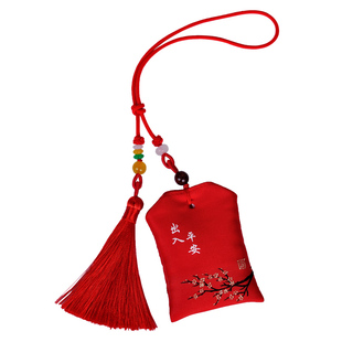 中国风流苏香囊汽车挂件吊饰 车载后视镜饰品平安符汉服香包福袋
