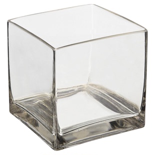 正方形玻璃花瓶水培郁金香石子摆件客厅插花透明水养绿萝红掌白掌