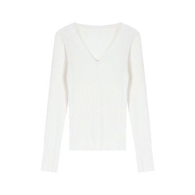 法式低领修身打底衫女春秋大码