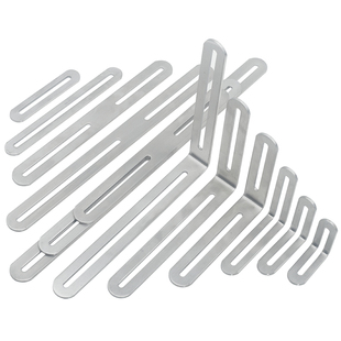 不锈钢角码长孔90度L型连接件直片直条活动码桌椅木板凳固定配件