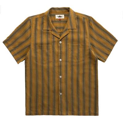 男款夏威夷条纹复古短袖衬衫