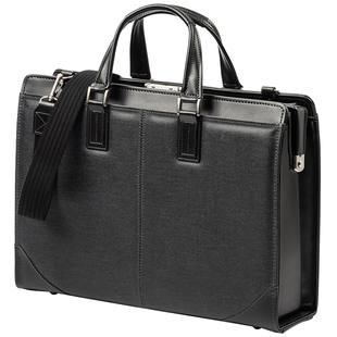 SANWA杜勒斯防泼水笔记本电脑包男13.3寸电脑单肩手提包女士商务大容量配防盗锁横款牛仔包