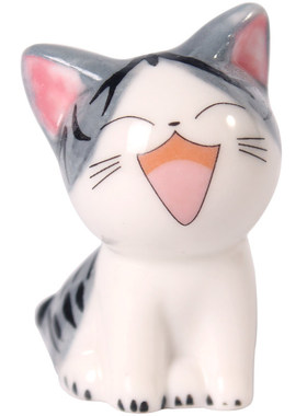 陶瓷卡通萌猫小摆件家居装饰车载