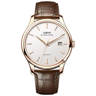 品牌正品罗宾尼男士手表机械表男全自动超薄新款商务休闲腕表十大