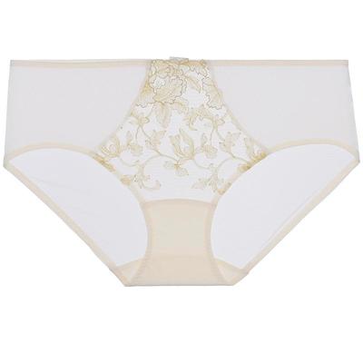 爱慕25夏花间绮梦内裤女棉质底裆性感蕾丝中腰平角裤AM23C211