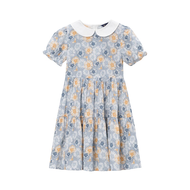 童装碎花短袖女童连衣裙新品度假