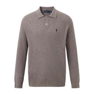 POLOWALK男式羊毛衫2025冬季新品男装翻领简约套头衫通勤百搭上衣