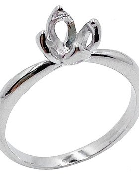 莫桑钻戒托925银戒指女克拉