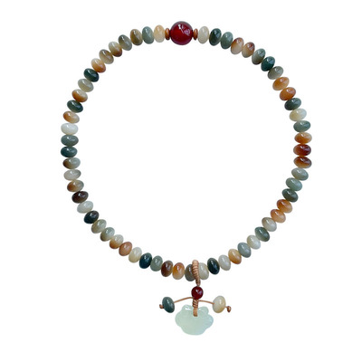 天然菩提根双圈手串平安锁手链