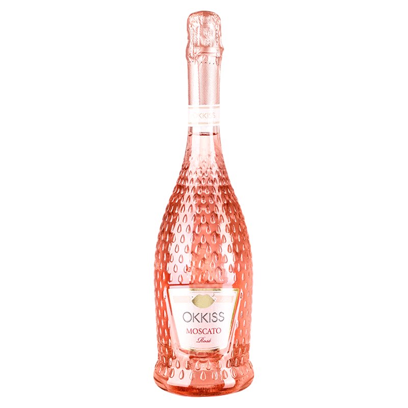 OKKISS莫斯卡托桃红气泡酒甜白起泡葡萄酒香槟酒开瓶生日送礼盒