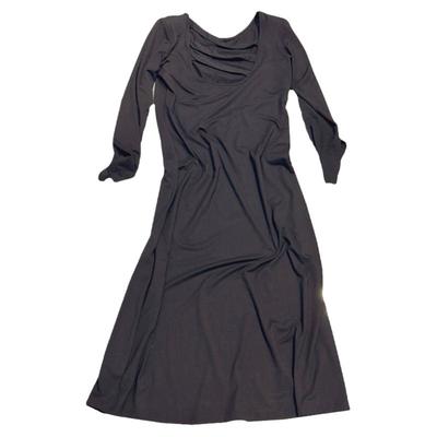 露背连衣裙莫代尔长黑色风情万种