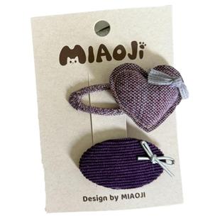 2025新款韩国pom女儿童发饰韩系蝴蝶结爱心绣花纽扣布艺BB发夹卡