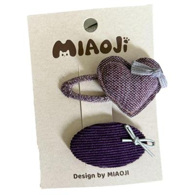 蝴蝶结爱心纽扣布艺BB发夹卡