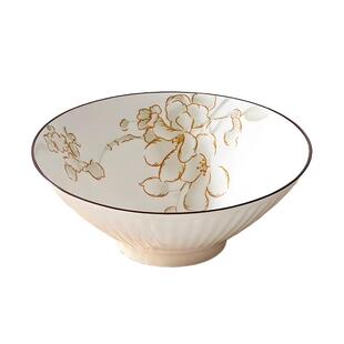 家用日式斗笠碗釉下彩陶瓷8英寸大汤碗面碗色拉碗简约高颜值餐具