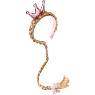 艾莎头饰长假发辫子皇冠儿童头饰爱莎公主发箍小女孩发饰王冠头箍