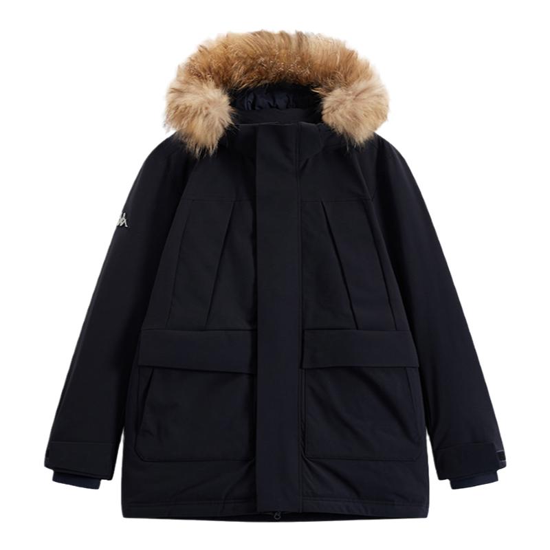 卡帕毛领派克工装羽绒服