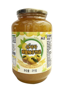 韩品蜂蜜柚子茶2kg韩国原装进口全南郡好柚子水果茶酱奶茶店专用