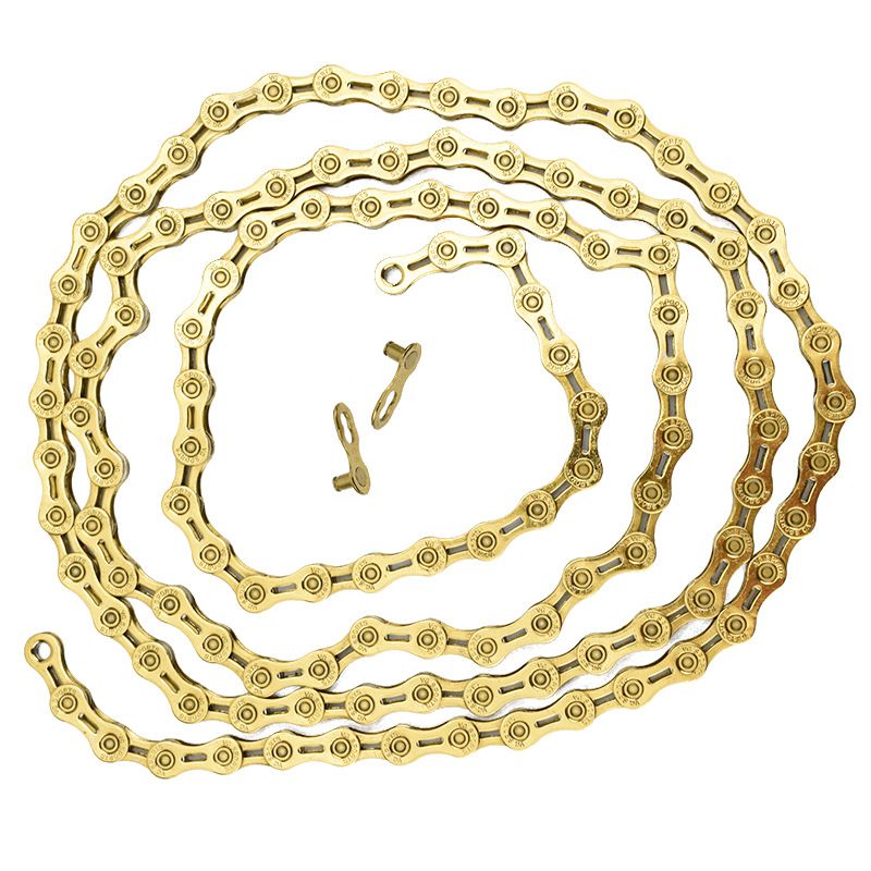 VG Sports 8 9 10 11速自行车链条山地公路镀钛涂层镂空金色链条