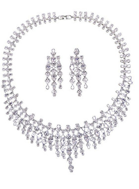 新娘锆石项链耳环结婚饰品