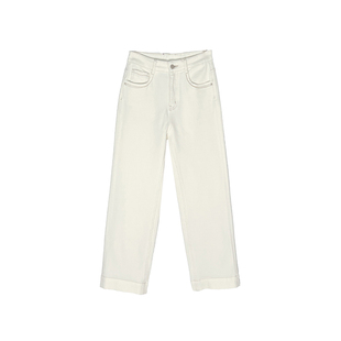 小个子巨爱！~万向弹折脚九分牛仔裤子女春季新款宽松阔腿奶奶裤