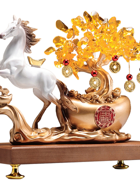 马上有钱招财摆件新中式客厅办公室电视柜装饰品乔迁之喜开业礼物