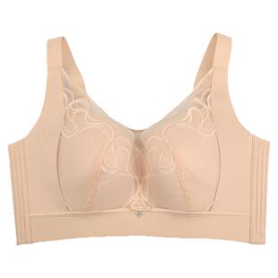 安琪儿内衣女薄无钢圈大胸显小防走光收副乳调整型文胸罩2777D杯