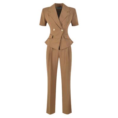 高端职业装气质女神范职场套装修身西装薄款黑色小个子收腰工作服