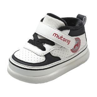 牧童婴儿学步鞋冬季男女宝高帮软底宝宝鞋子加绒保暖棉鞋可爱童鞋