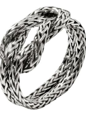JH手工编织纯银戒指原创设计小众