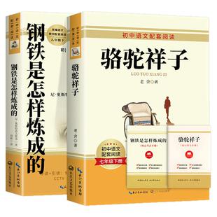 骆驼祥子和钢铁是怎样炼成的海底两万里人民教育出版社七年级下册必读的课外书原著正版老舍初一语文阅读名著人教版完整无删减