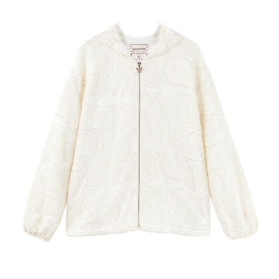 MISSCOCOON可可尼蕾丝连帽卫衣