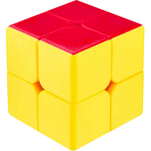 三色二色田田魔方超简单3二阶2色果冻布丁幼儿园初学入门益智玩具