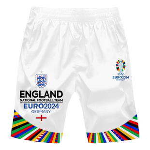 2024欧洲杯德国法国英格兰西班牙队足球速干短裤子男士五分裤中裤