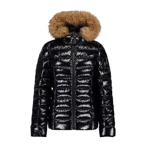 JOTT 专柜正品 | 排骨亮面羽绒服 简约时尚女士毛领连帽短款外套