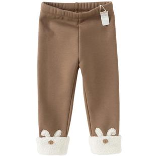 戴维贝拉打底裤2026冬装新女童裤子加绒不倒绒保暖长裤紧身裤A类