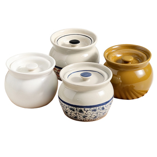 瓦罐煨汤炖盅隔水炖一人份朱雀汤专用蒸蛋羹炖罐带盖汤罐陶瓷汤盅