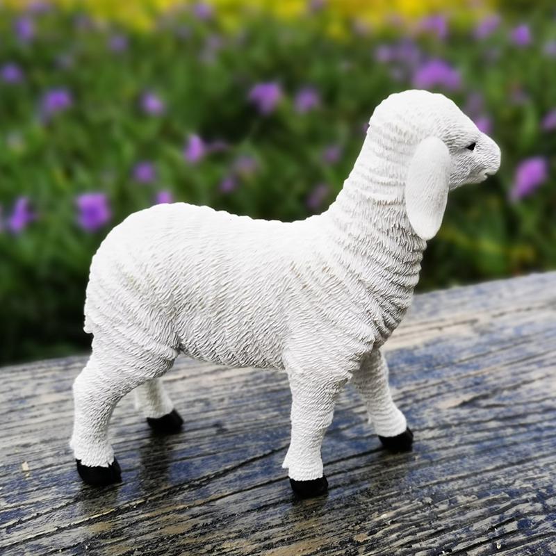 户外园林仿真山羊雕塑花园庭院草坪绵羊模型微景观小摆件花盆阳台